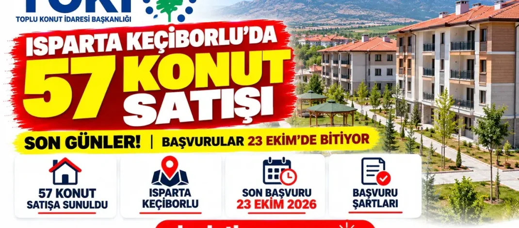 ISPARTA KEÇİBORLU İLÇESİNDE 57 KONUT SATIŞA SUNULDU