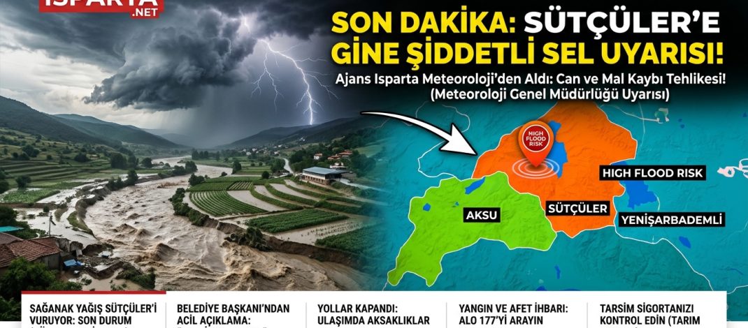 Meteoroloji Genel Müdürlüğü tarafından Isparta’nın özellikle güney ve doğu bölgeleri için sarı kodlu kuvvetli yağış uyarısı yapılmıştır